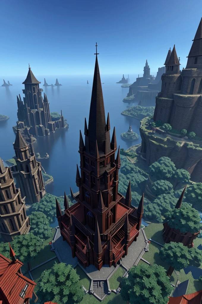 Draw the Cardinal Spire in a roblox game "abyss world"