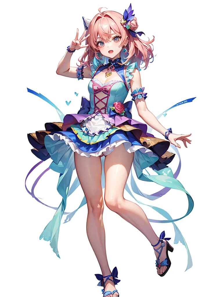 (((Anatomically correct body)))、1People Girls、A sparkling idol stage、Colorful and gorgeous dress、ビッグスマイル