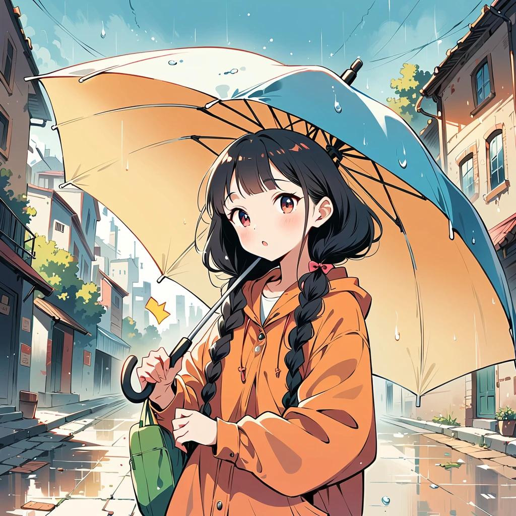 ((anime:1.4,illustration)),(masterpiece, top quality, best quality),(ultra-detailed, absolutely resolution),((16k, high res)), (((Pikachu holding an umbrella in the rain, a rainbow is out, the sky is half sunny and half rainy)) ((cozy lofi illustration:1.4)), ((anime:1.4, illustration)),(masterpiece, top quality, best quality),(ultra-detailed, absolutely resolution),((16k, high res))