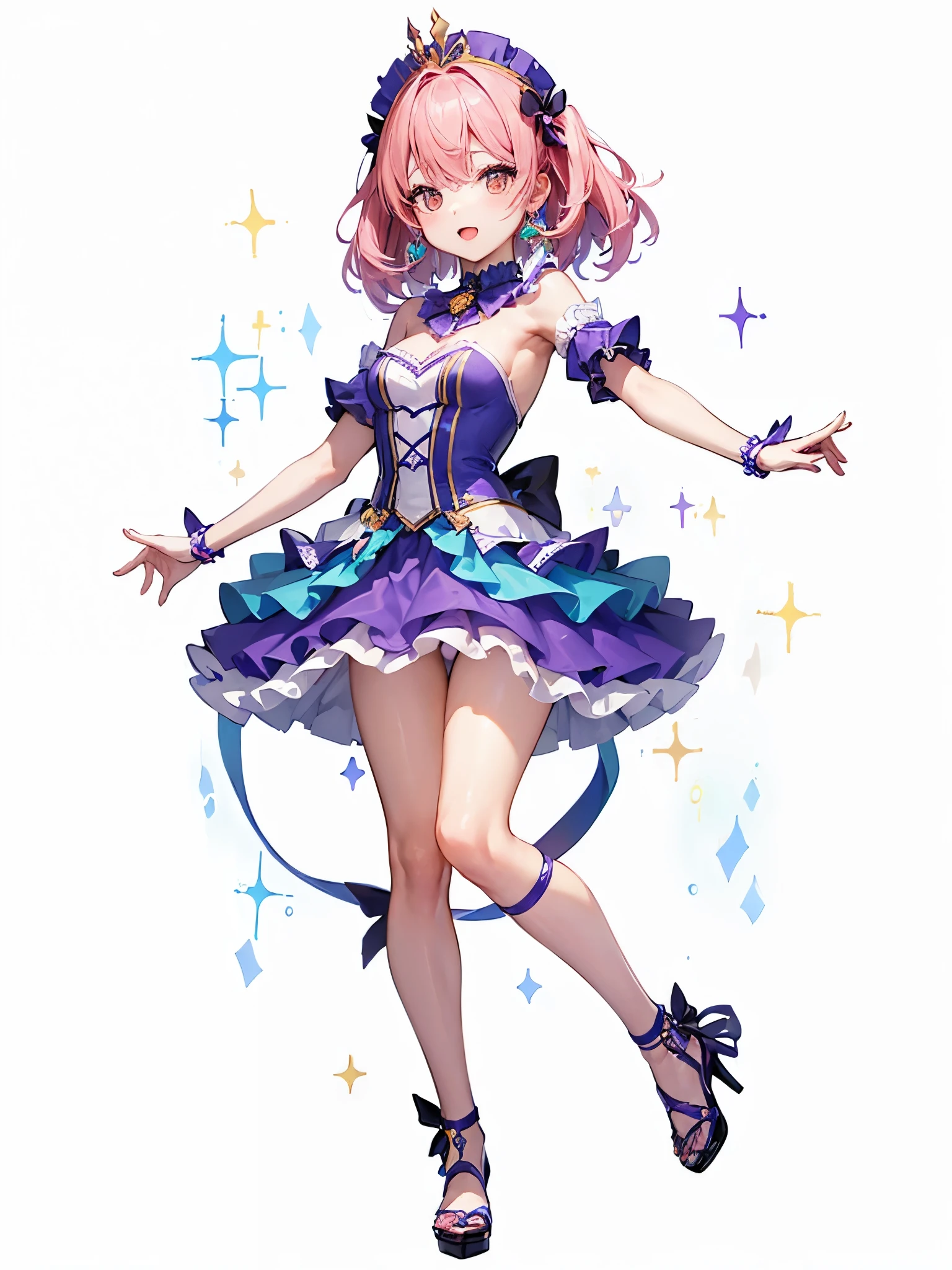 (((Anatomically correct body)))、1People Girls、A sparkling idol stage、Colorful and gorgeous dress、ビッグスマイル