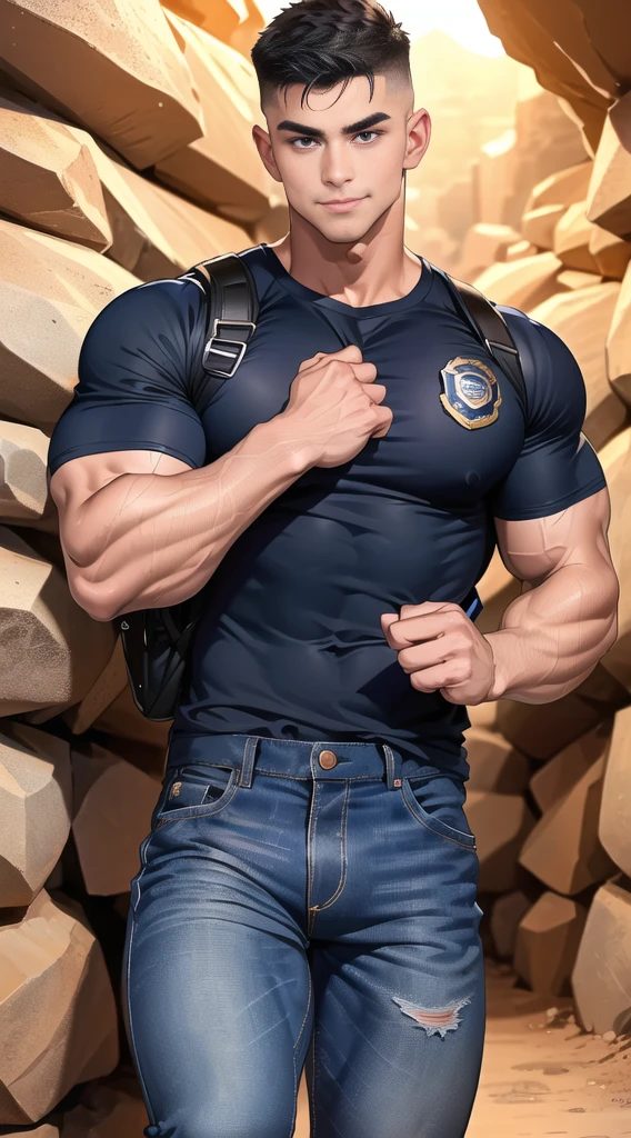 (NSFW: 1.5), Chris Redfield ,(man kneeling: 1.2) , (Seriously injured), (Close your eyes.), Open mouth, show teeth, (Wearing a navy blue round neck T-shirt with a police logo.: 1.3), (Navy blue jeans), Korean guy , korean men, (High gloss details), chest muscles, Big arm muscles, blood vessel, big muscles, Broad shoulders, looking at the audience, Balancing the eyes, (Make eye contact),(Torn shirt: 1.5), (wound: 1.3) , (blood splatters) ,( abrasions on face: 1.5), (Blood stains on the face and body: 1.5) ,(Torn shirt: 1.5) , (Look up: 1.1) , (genital very long big : 1.5), (Big testicles), (Erection of the penis: 1.5), middle of the road,(Fire blazes behind:1.3) 