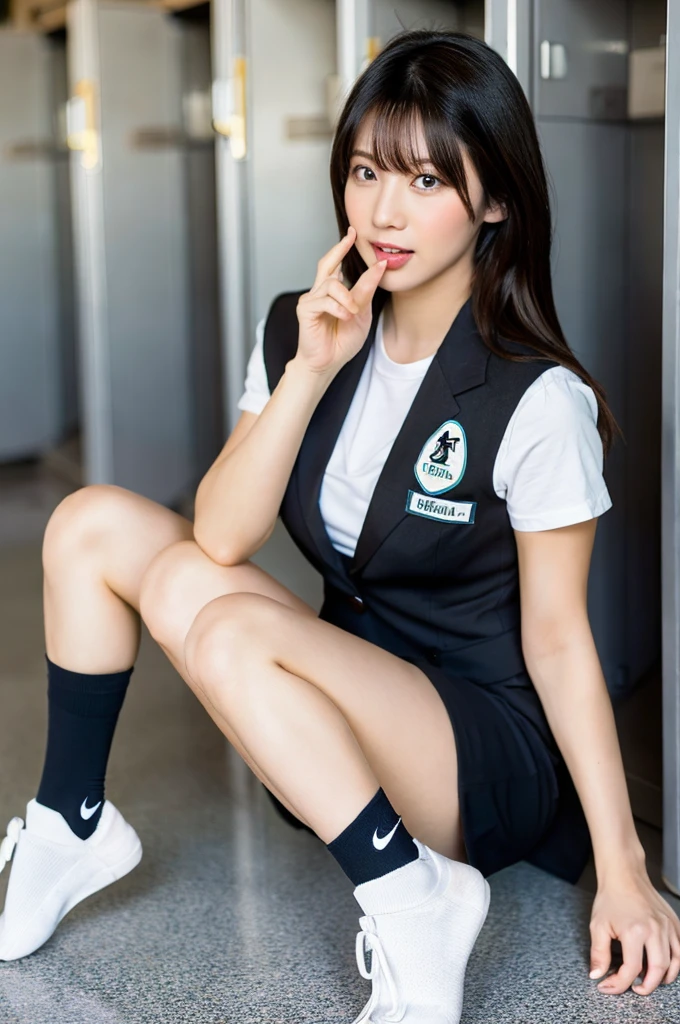 LAHO Beauty. Very sexy. Office lady with strong sexual desires. 23 year old office lady, Spread-legged pose. I love sex. Sexy pose with mouth half open. beautycareer woman, Japanese, beauty. The button on her chest is about to come off, ulzzang-6500-1.1 (RAW Photos : 1.2).
(Photorealistic), (Genuine:1.4), (Peace Fly). A calm-looking woman wearing a checked vest.
Large Bust Body Type. Miniskirt with exposed thighs. The legs are plump. (Ultra-realistic white Nike socks, The NIKE logo is visible:Bold pose showing white panties, White panties have stains:1.2)• Japanese Goddess, Wearing black high heels, Sexy gaze in white socks. ((Full Body Shot:1.16)). Highlighted with knee-length socks featuring the Nike logo. Black Nike logo on socks. Wearing black high heels, #k Nike logo on socks
Two pairs of perfect stinky feet, Beautiful hands and feet, Changing in the locker room, Ultra-realistic skin texture, Shiny skin.