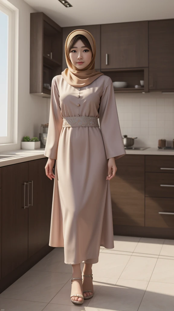 {{masterpiece, best quality, extremely detailed CG, unity 8k wallpaper, cinematic lighting, }}, Korean girl, cute face, perfect hijab, no hair seen, detailed face, detailed clothes, detailed background, serene expression