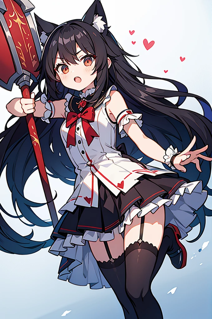 black long straight hair,hyper cute small young shota,
fenrir shota,ultra frilly miniskirt dress,garter stockings,
Fighting with giant axe in hand,in tokyo,