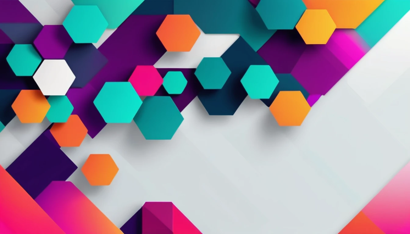 Create an abstract geometric background with a modern color palette for a technology conference. 4K, UHD