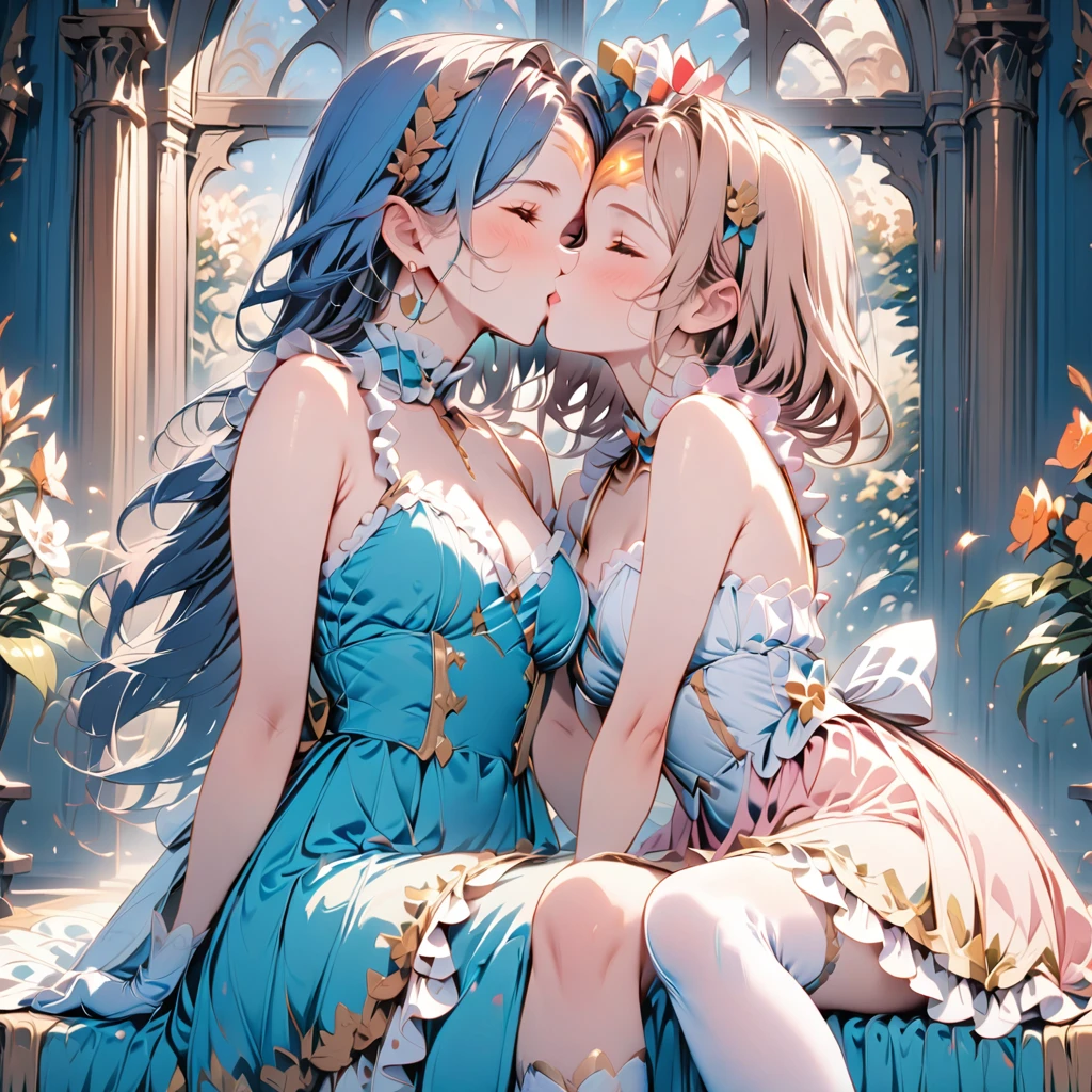 (Warmth:1.3), (Two roles:1.3), One big sister (hang on:1.2) One ,(Kiss on the forehead:1.2),Height difference, Great atmosphere, Nice atmosphere, Magic Dust,masterpiece