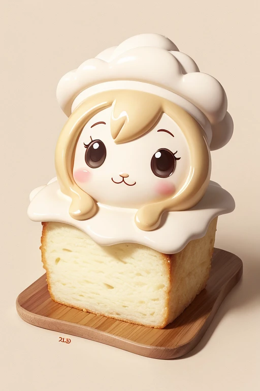 Curd bread cute 2d drawing

