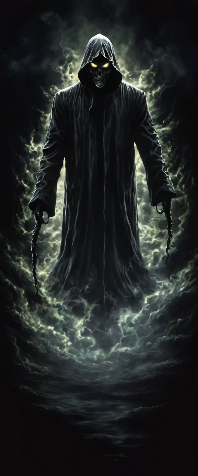 supernatural creature ghost in drak , horror , ultrarealistic , dark night , shadow , realisms 