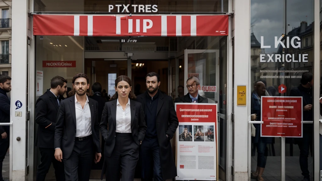 fait une affiche avec une flèche dirigée par la gauche et qui indique un accès comptoir, l'entreprise se nomme Exaseal