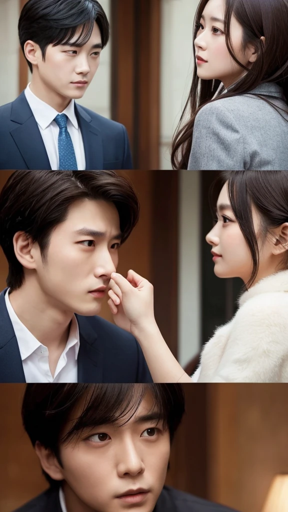 Unrequited love。Two beautiful men and women。A man has a crush on a woman。