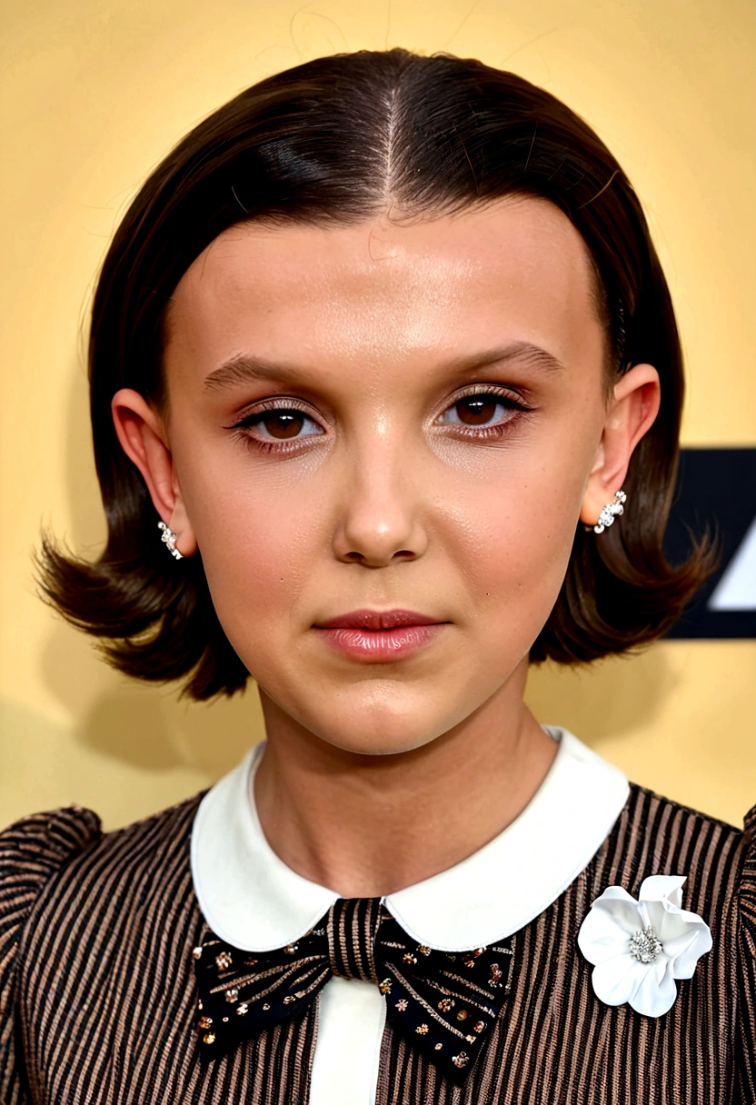 ((masterpiece, highest quality, Highest image quality, High resolution, Millie Bobby Brown, photorealistic, Raw photo, 8K)), Ultra Wide Angle, View from above,