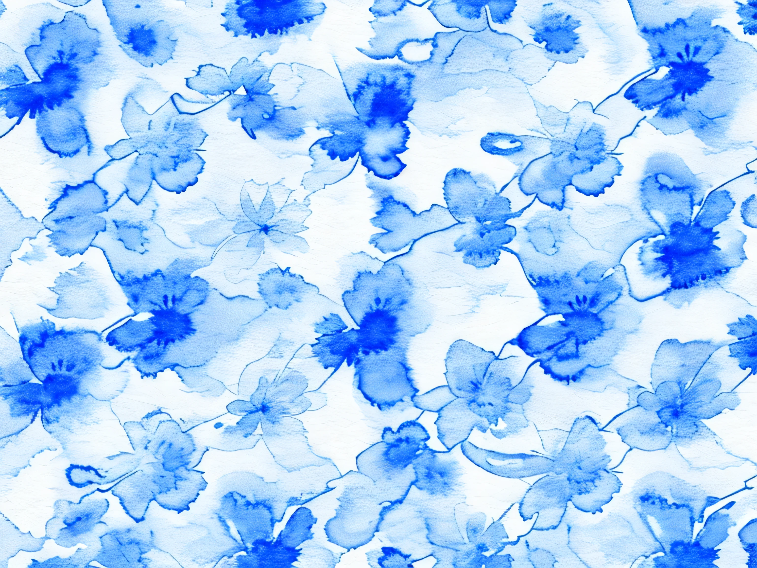 Vector japanese geometric seamless pattern background,  Watercolor vibration blue and white
