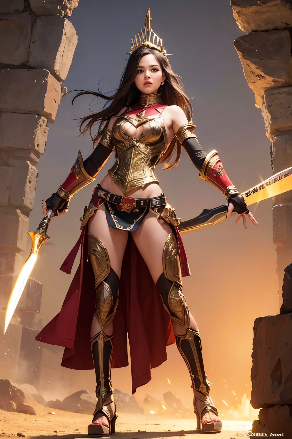 Woman warrior　Beauty　goodstyle full body　front