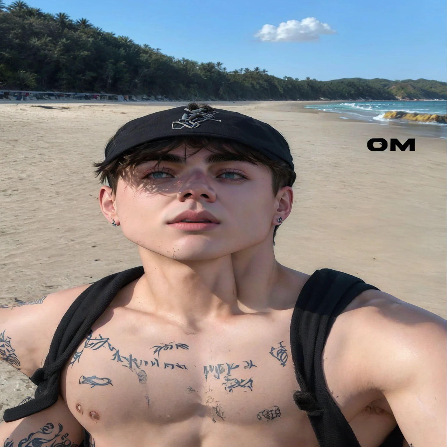 chiseled man with chest and chest tattoos on the beach, Declan McKenna, profile image, pete davidson, style of seb mckinnon, justin bieber, David Marquez, Liam Brazier e Nielly, taken at the beginning of 2020, profile image, Timótee Chalamet, Marco Ariano, em uma praia, headshot profile imageture, instagram model