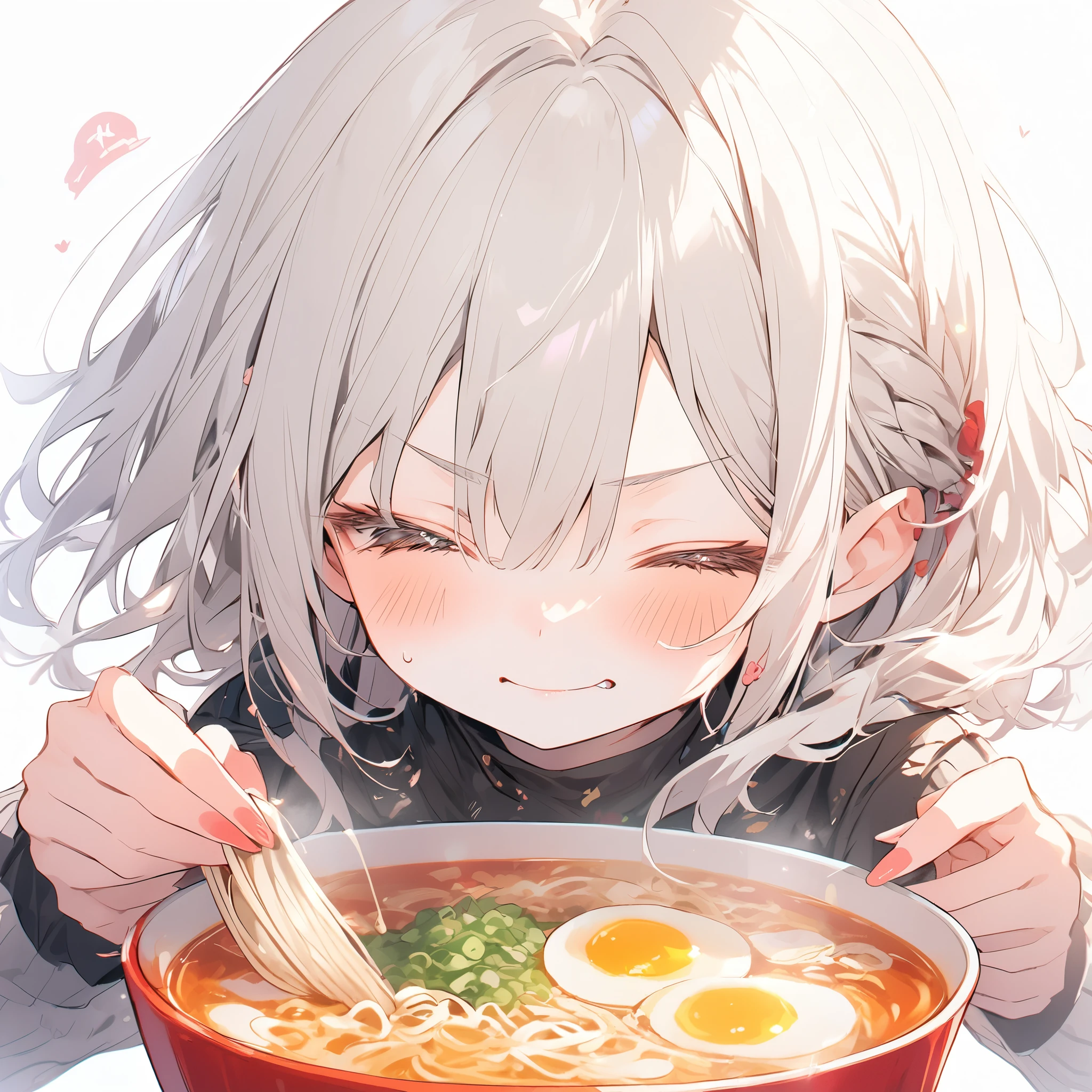 A with a ティアラ lurping ramen