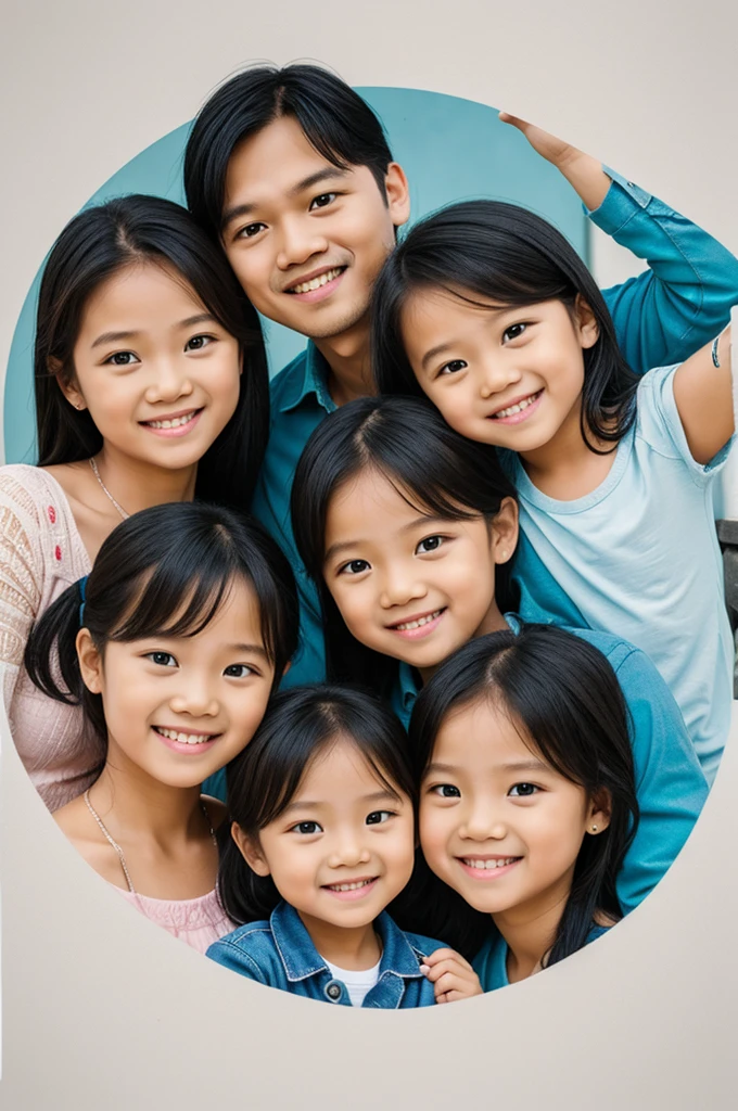 Family sticker " father mother four sisters one small brother Ang baby girl