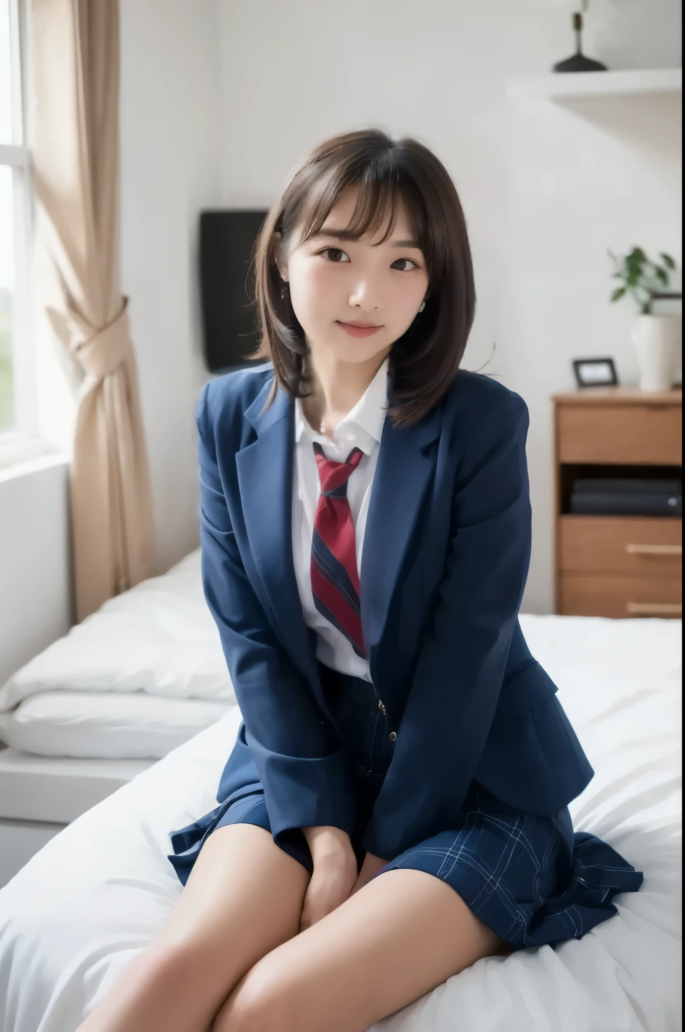 Big uniform ribbon、Stripe pattern、Ribbon tie、red