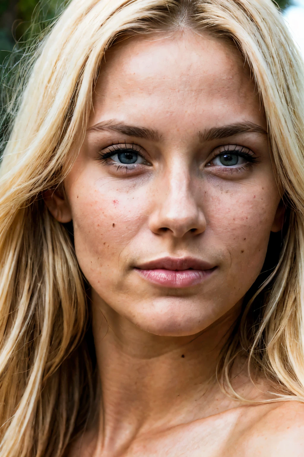 blonde, woman, cute, young, high quality, photorealistic, realistic photo , strong jaw , big Cheekbone, , ambar eyes, hyperdetailed photography, soft light, ultra high res , in a dramatic pose, adding mystery and sensuality, smile, looks straight, devoted look,without makeup