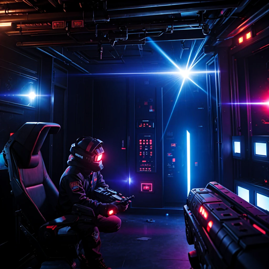 dark laser tag room
