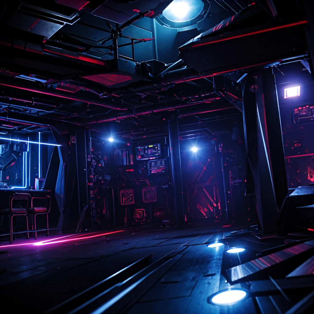 dark laser tag room