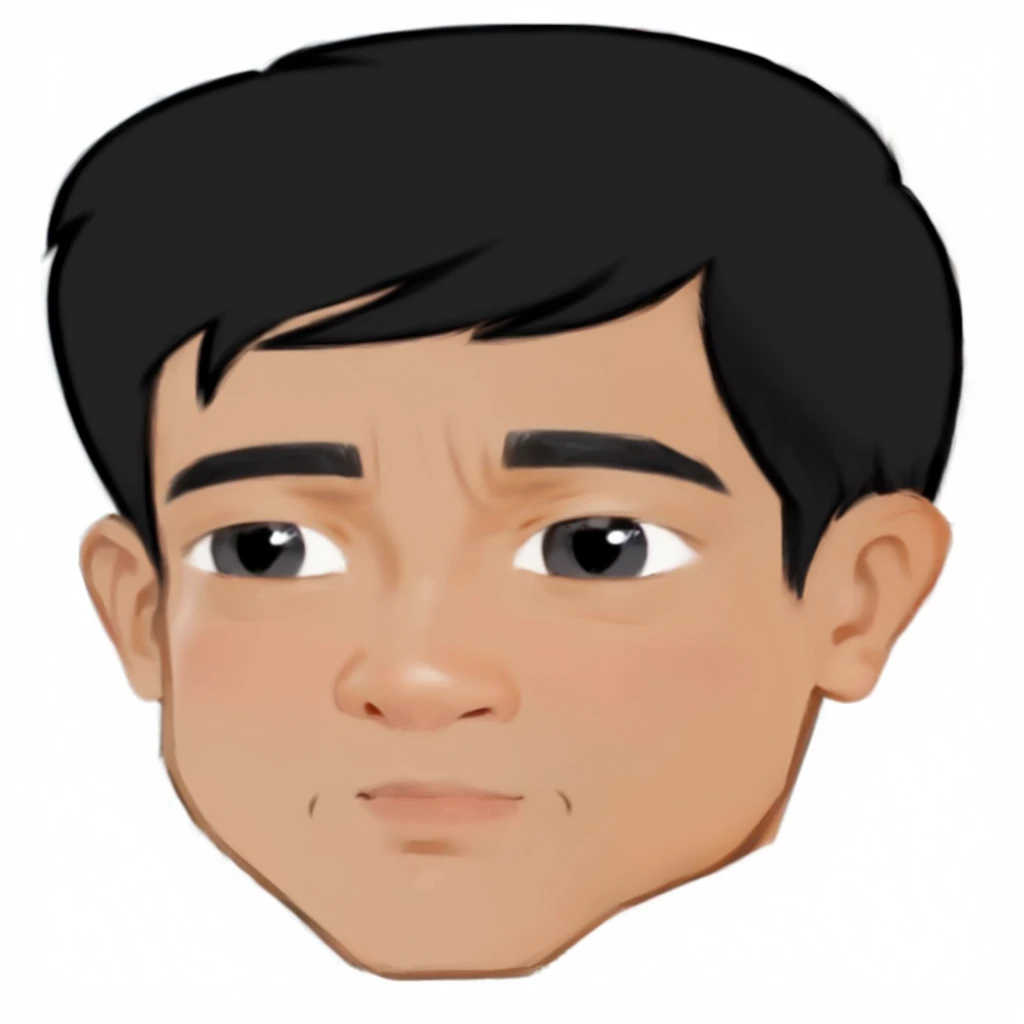 a cartoon image of a man with a black hair and a black eye, south east asian with round face, asian male, avatar for website, detailed face of a asian boy, upper body avatar, avatar image, upper body 2d game avatar, headshot profile picture, telegram sticker, alex miranda, asian face, boy with neutral face, roblox avatar, discord profile picture
