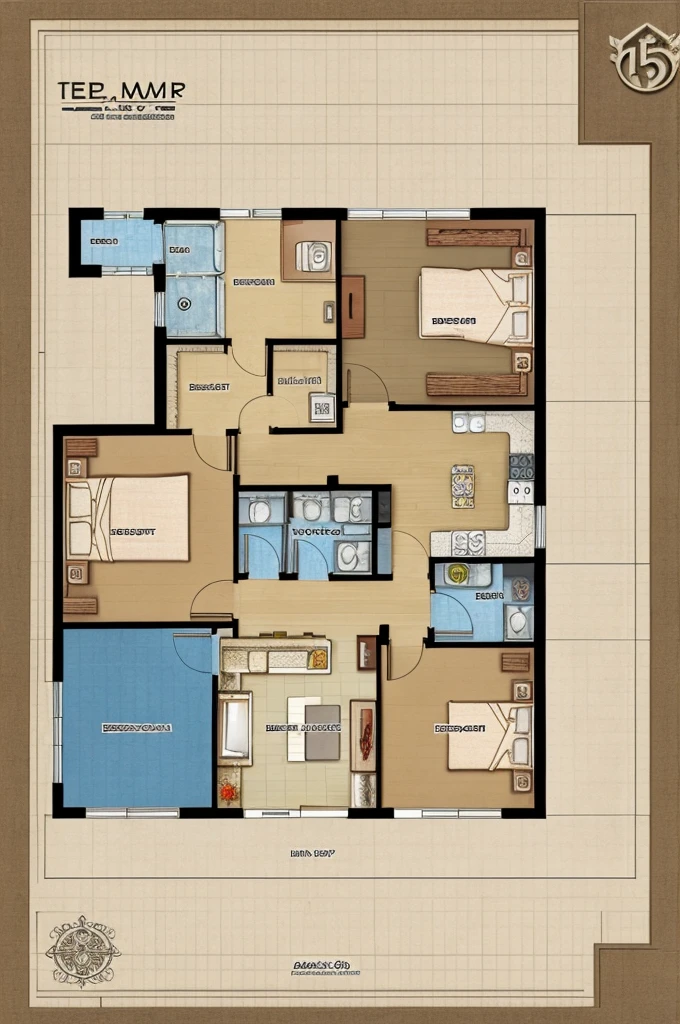 1515sq feet indian house blueprint