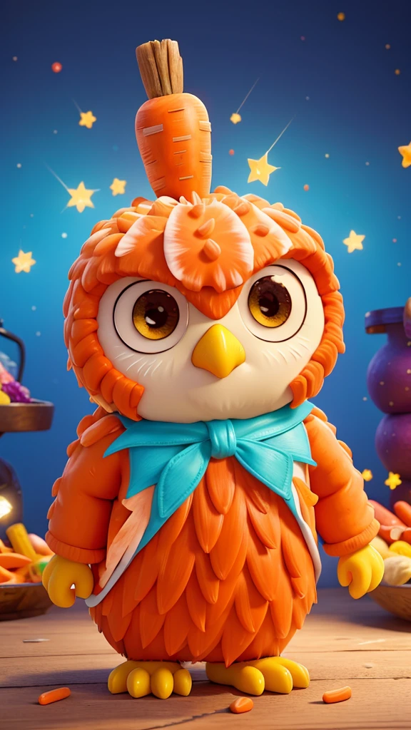Sunny colorful sparkling sweet tooth pain owl doctor health education brushing habits carrot dry healthy food festival