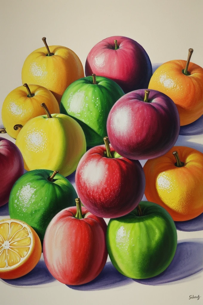 Pastel fruit painting