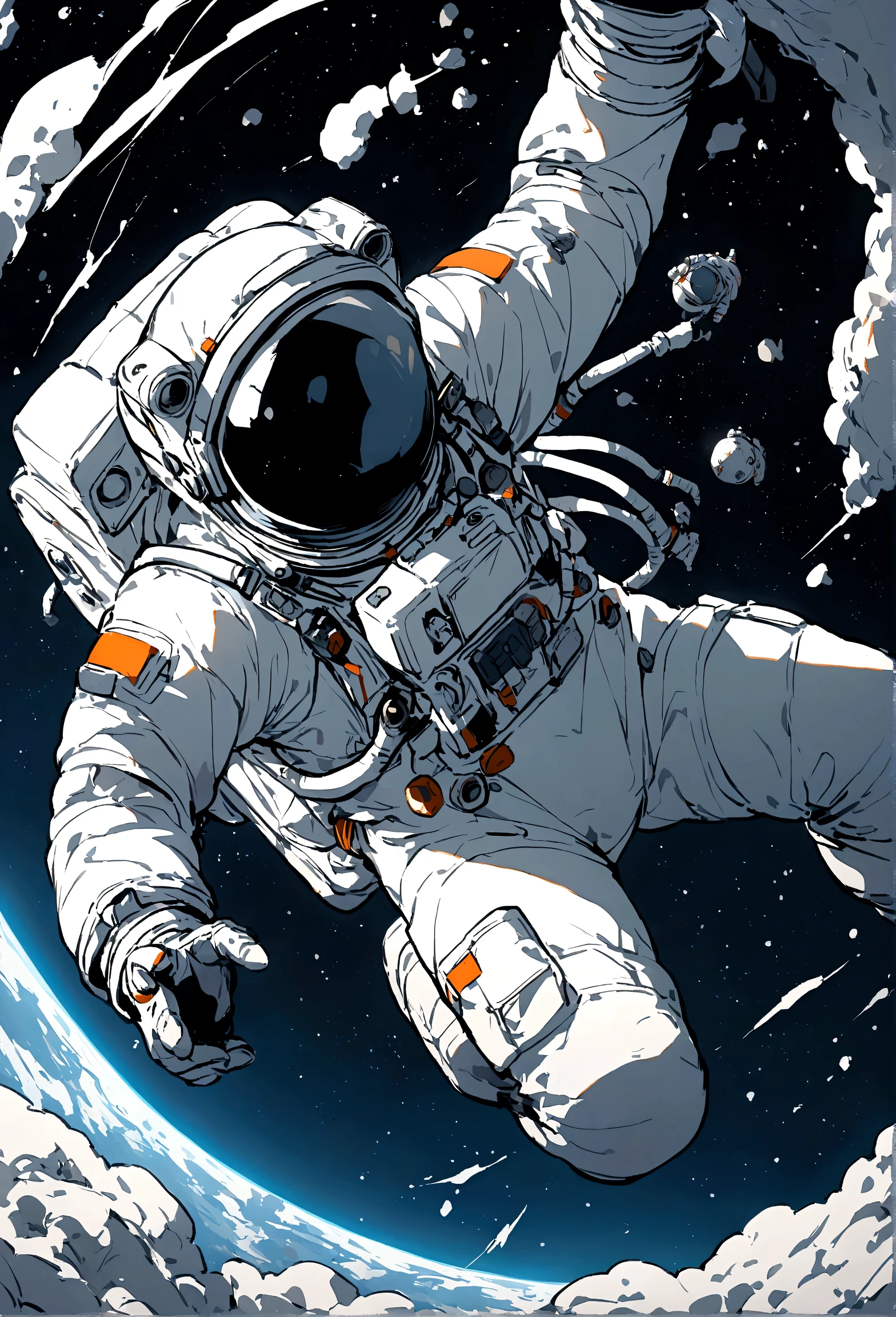 Astronaut floating in space