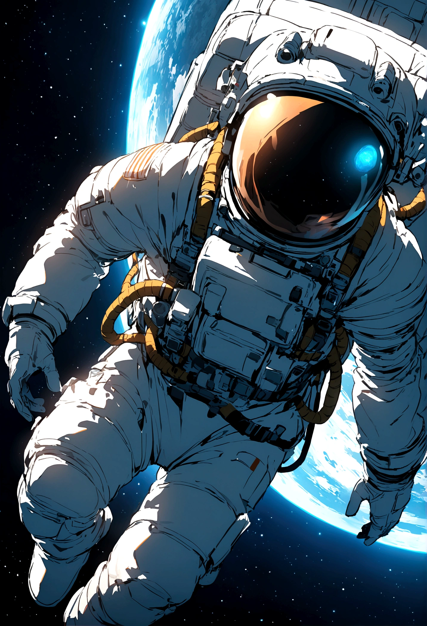 Astronaut floating in space