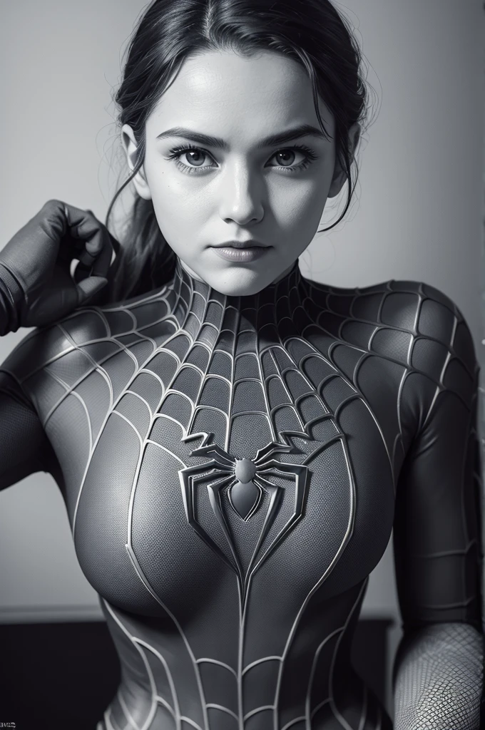 A photograph of Spider-Man, without mask, the 20s, bonitas, face detailed, looking at the camera, portraite, 8k hd, high qualiy