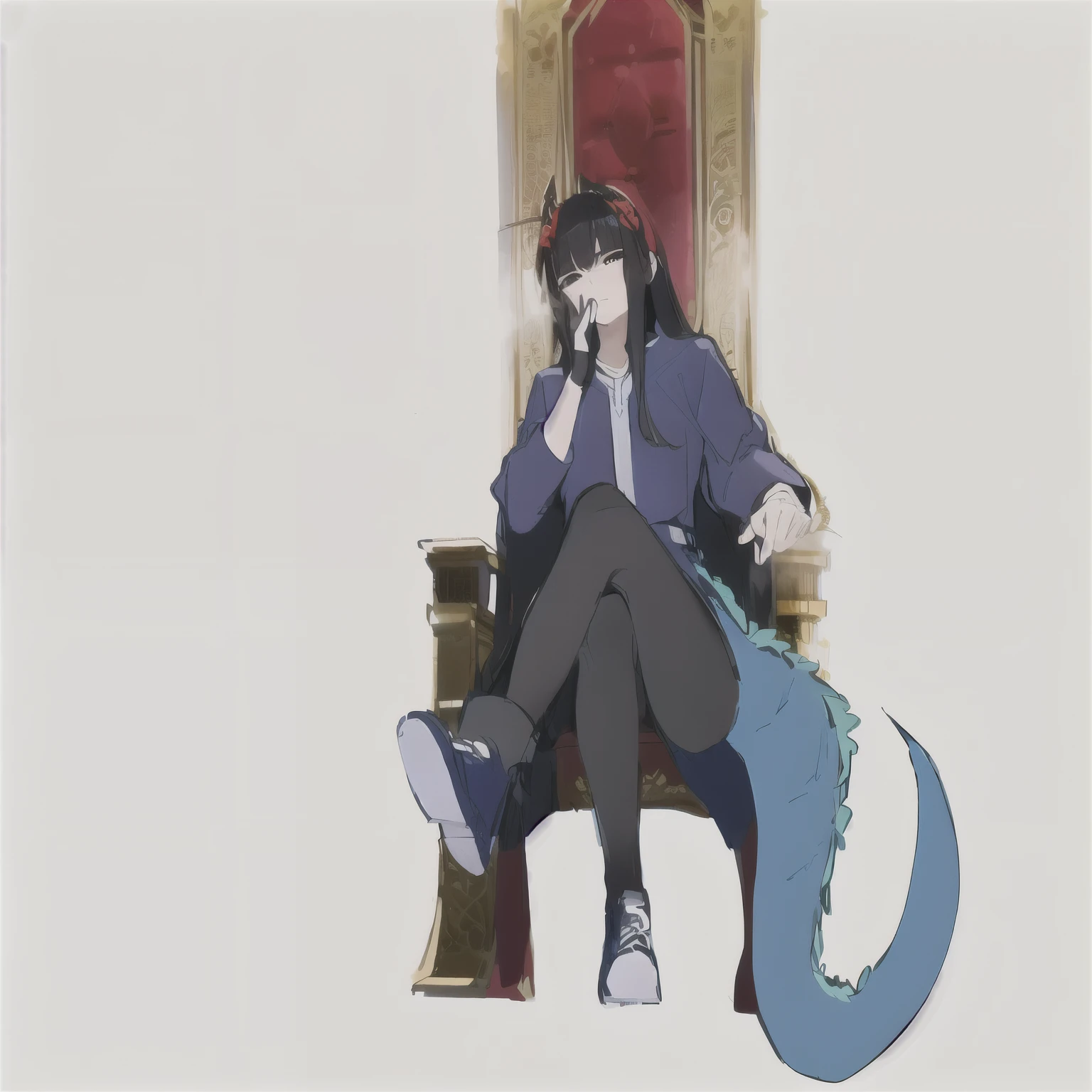 anime character sitting on the throne with a dragon on it, sitting on the throneของพระองค์, Sit on the throne.ออบซิเดียน, sitting on the throneปิดทอง, Sit on the throne., sitting on the throne, 2D anime style, Sit on the throne., Sit on the throne., Sit on the throne.อันวิจิตรบรรจง, From a secret educational institution, sitting on the throneของพระองค์, sitting on the royal throne