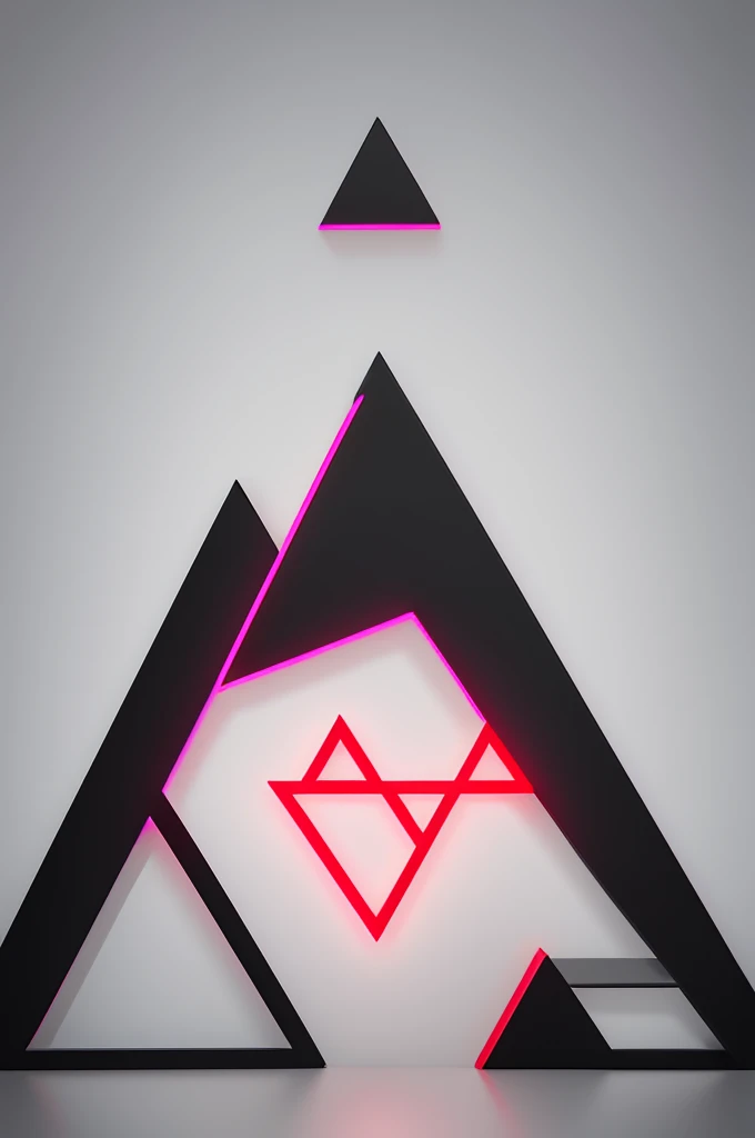 CREATE A logo with a modern triangle, With name "ALYNS" in the center of Logo, I want this logo with a black background, the Triangle in Neon red color, as well as the name Alyns in the center in Neon red color with gray edges