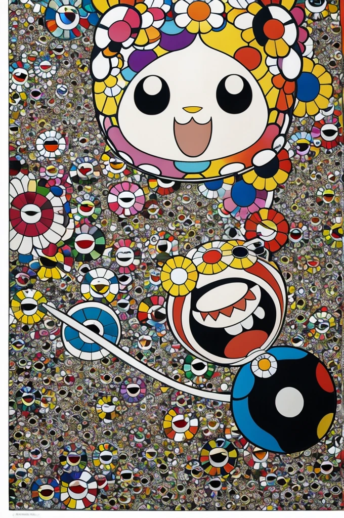 Dessin de style Takashi Murakami " mais avec un autre animal
