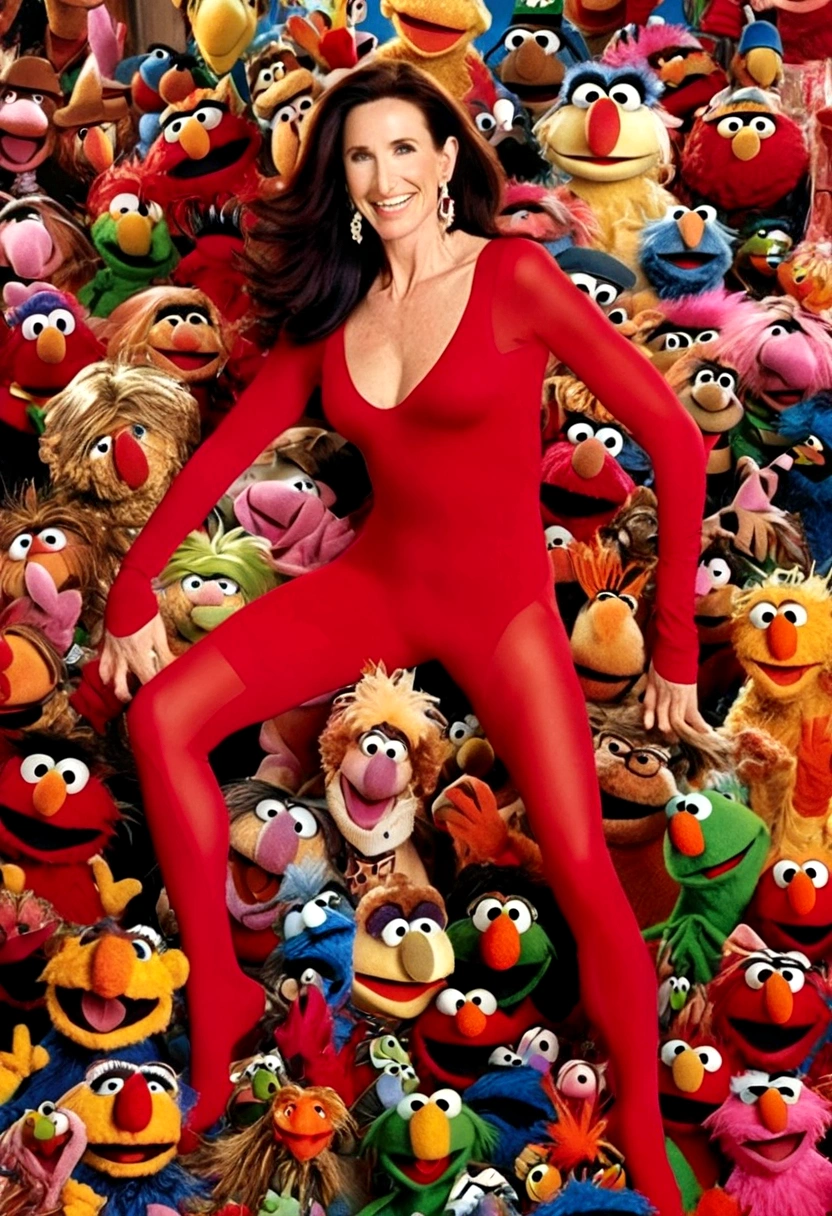 Kelly Hu and Lexa Doig, both 30 years old, are guests on Sesame Street. They are wearing vibrant and colorful string bikinis that accentuate their beautiful bodies. The prompt emphasizes the importance of showing their entire bodies in a full-body picture. The scene involves a skit with the iconic Muppet characters. The skit should be fun and interactive, allowing Kelly and Lexa to engage with the Muppets in a playful manner. The prompt should capture the energy and excitement of the Sesame Street environment, showcasing the joy and laughter of the guests and the Muppets. The prompt should also specify that the image should be of the highest quality, with a resolution of 4k or 8k, and that it aims for ultra-detailed and realistic depiction. The colors should be vivid and vibrant, enhancing the overall visual impact. The lighting should be professionally arranged, creating a well-lit and visually striking image.