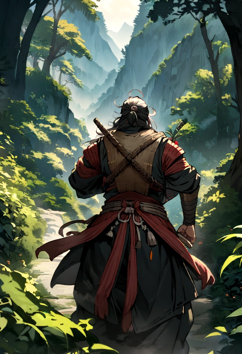 A samurai who travels through forests and mountains in search of ingredients, Confronting dangerous creatures、Kendo: Overcoming obstacles to get ingredients, Kendo is in high spirits with potions々And back、Healing the Master.