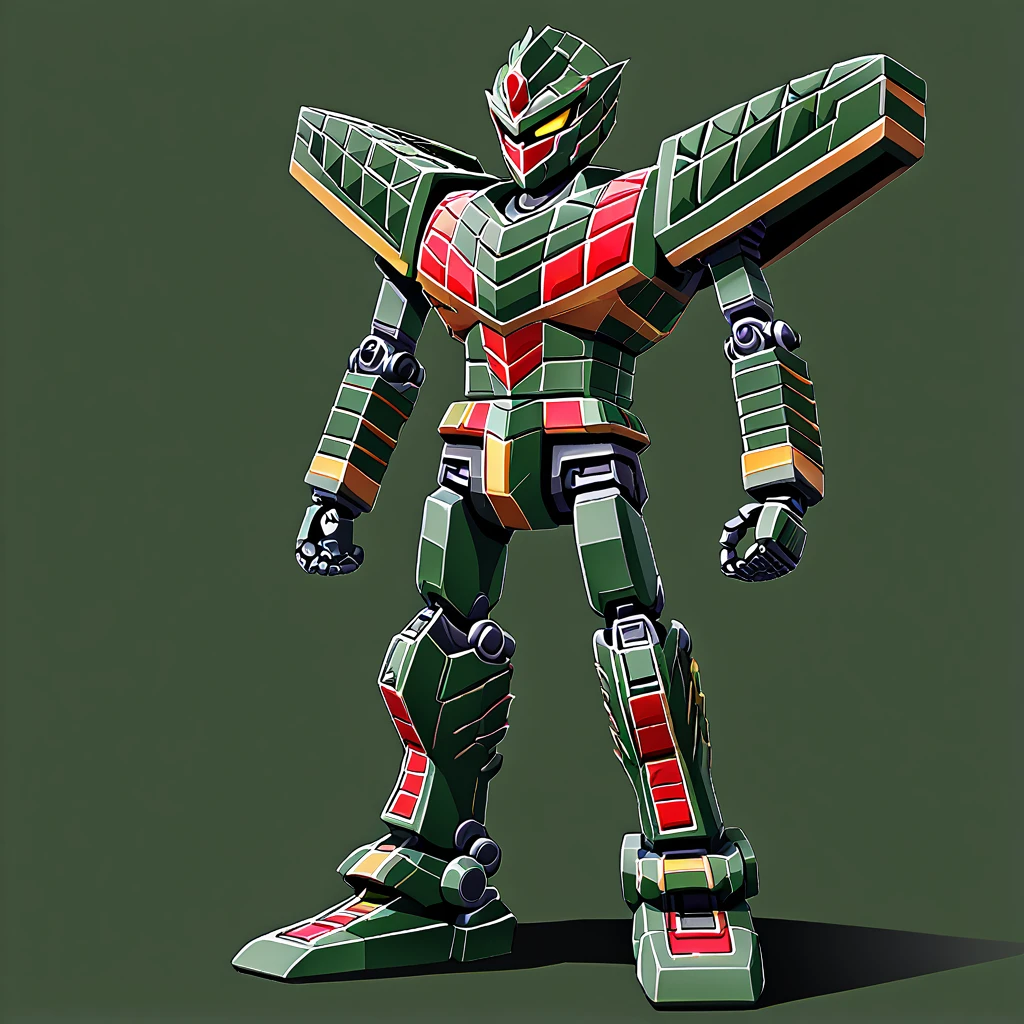 multiversus, full body, Kamen rider, robot crocodile motif, dark green colour 