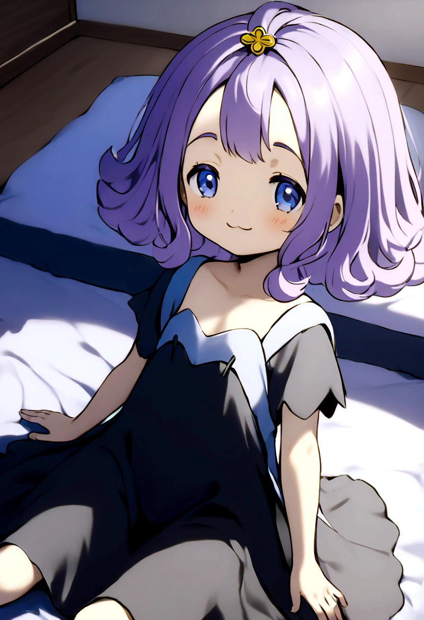 Purple Hair、Lori、、Kindergarteners、smile、bed