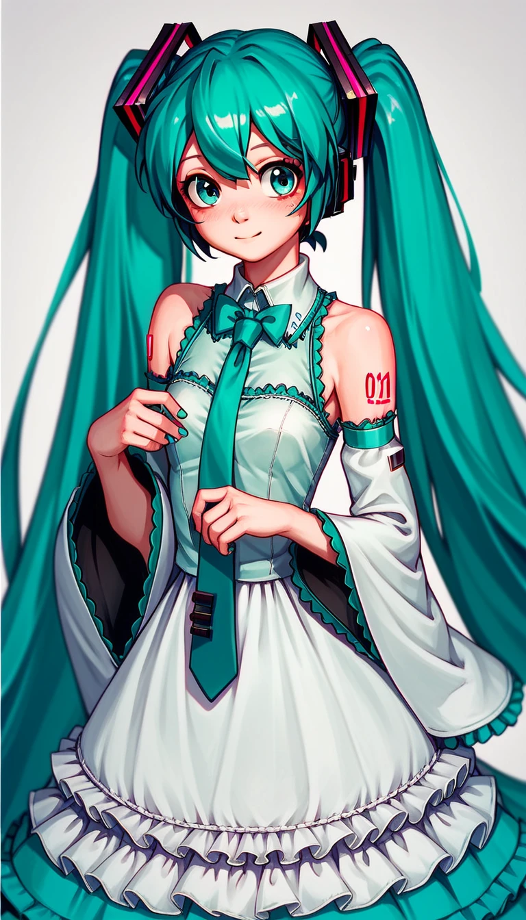 1girl. cutestyl3, cute, Hatsune miku, frilly clothing 