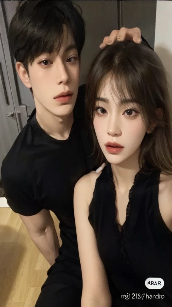 couple of friends, pale, dressed in black