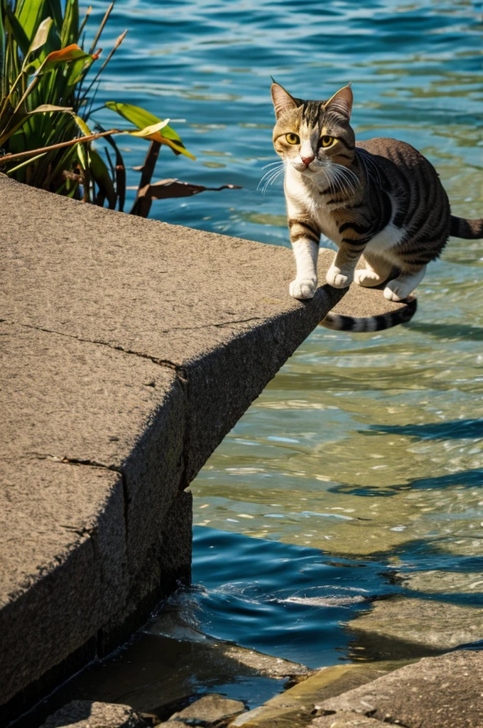Cat stealing fish
