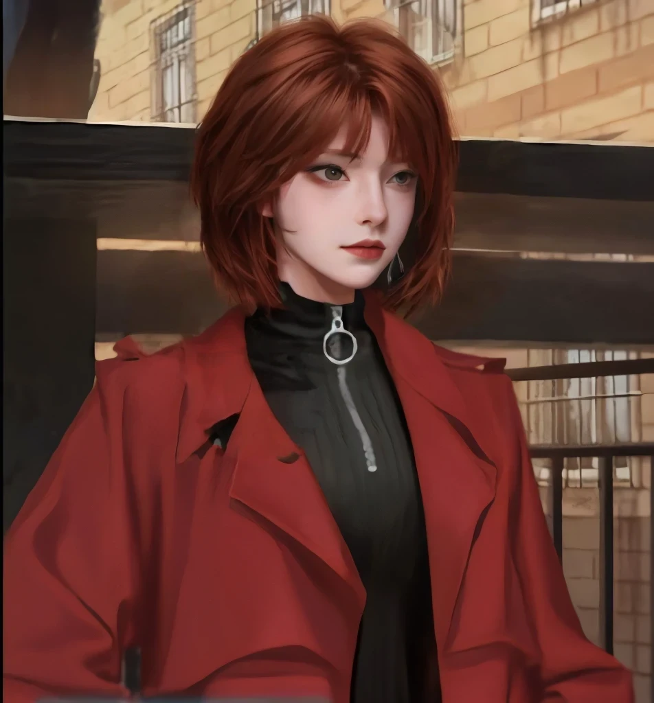 Short reddish-brown hair