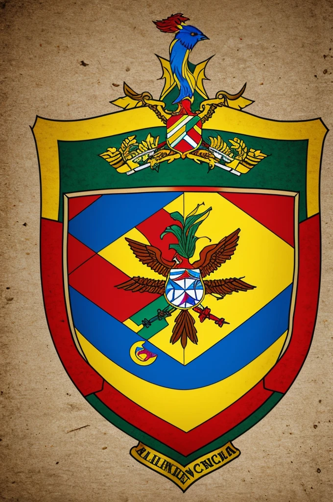 Draw the shield of the Calama National School of Bolivia