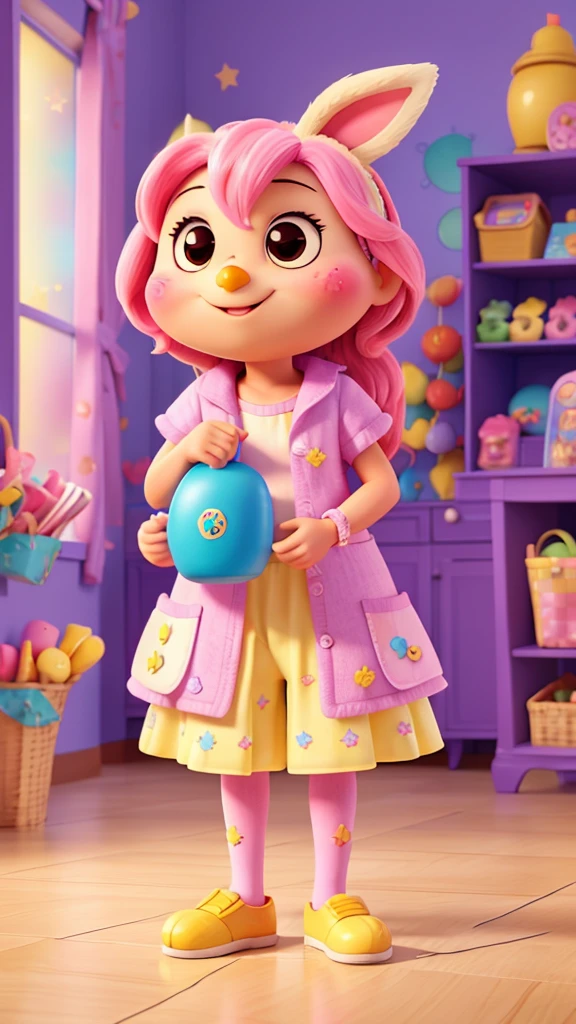 Sunny colorful sparkling sweet toothache bunny health education brushing habit owl doctor