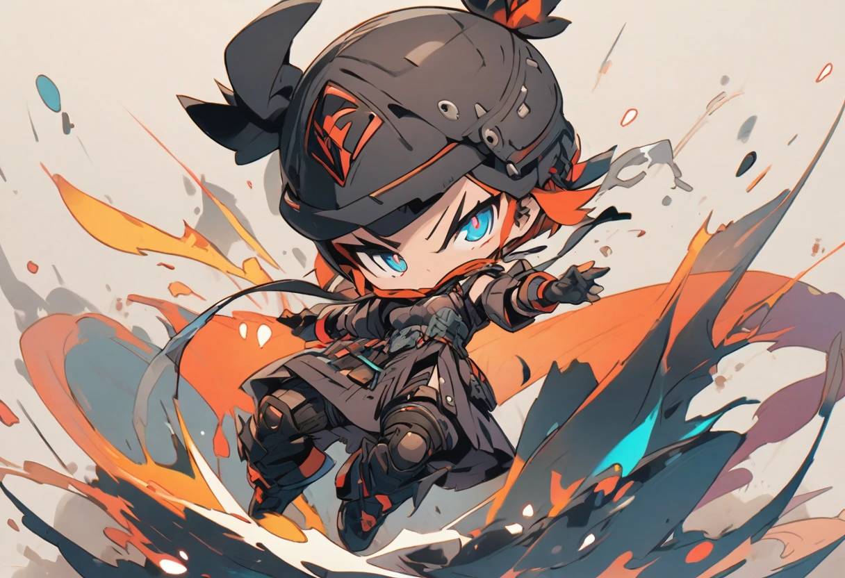 ((Sticker: 1.5))), ((Chibi Chara)), (White Background), Fluffy, Girl, Black Knight, Black Knight Armor Costume, With Saber, Black Knight Pose, Chibi Chara, Full Body, Pastel Hair, Fairy Tale, Fantastic, Rainbow, T-Shirt Design, Best Masterpiece, Best Quality, 16k, Riding a Horse