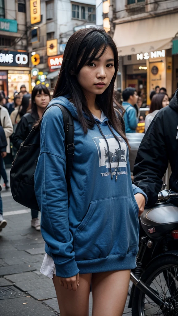 Vietnam girl, normal, enegry, simple, wearing hoddie