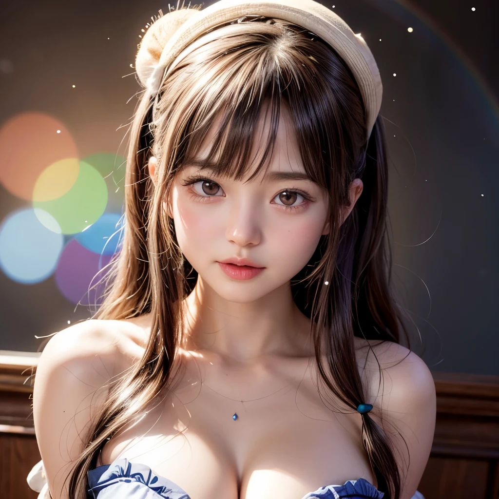 NSFW, 8k, High-level, absurd, masterpiece, best quality, primitive, very detailed CG, very detailed wallpaper, perfect lighting, Extremely detailed (((The personifying " Nami ONE PIECE " as a ))), MysticSight, Tyndall effect, Tyndall scattering, Studio gray background with (many Dazzling RainbowColor particles BokeH:1.28), (RoundlyButts, ThighGap), (Exposed:0.4), (Assfocus with looking ahead), BREAK (NOGIZAKA face variations) Extremely Detailed very KAWAII face variations, perfect anatomy, Childish, captivating gaze, elaborate detailed Eyes with (sparkling highlights:1.28), long eyelashes、Glossy RED Lips with beautiful details, Coquettish tongue, Rosy cheeks, Radiant PearlSkin with clear transparency . { (Dynamic LifeLike expressions:1.4) | :d) }, (large eyes:-1) .