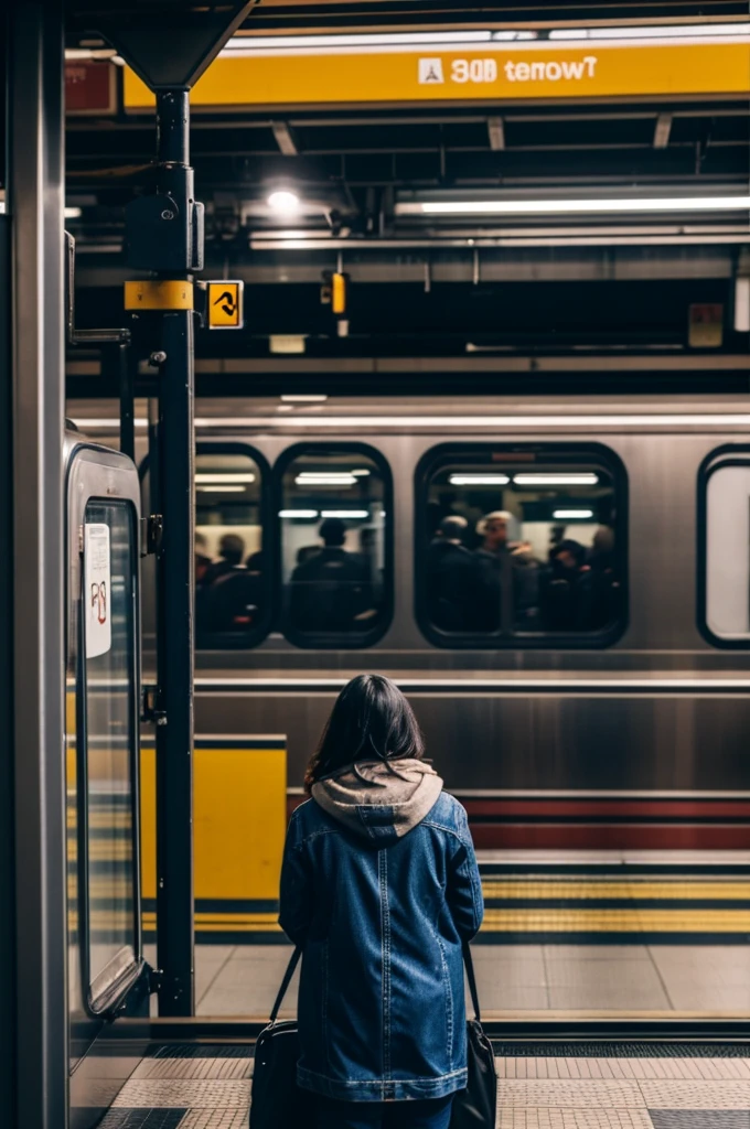 A person waiting for the train that is late