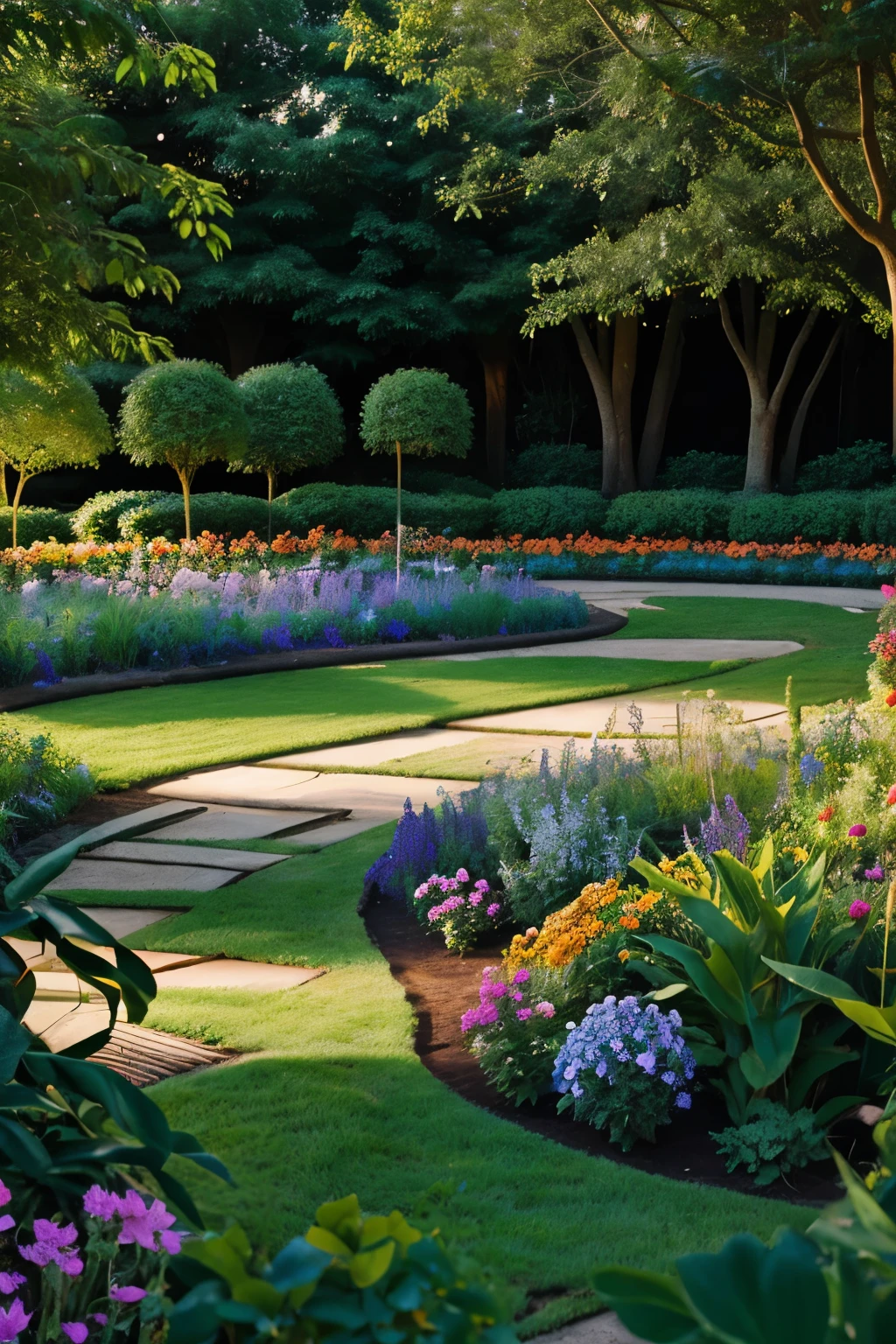 layout of a semi circle shaped immersive botanical garden