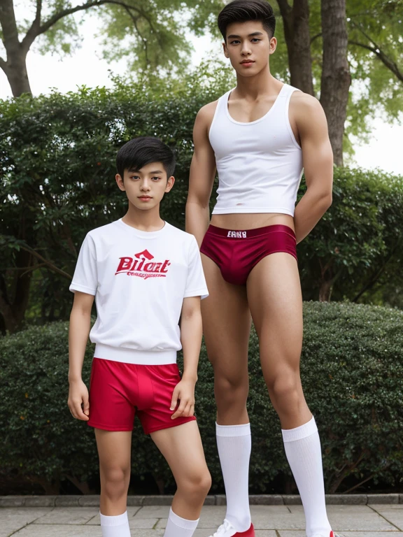 teenagers , young , light-skin , wearing an dark red sexy underwear, tmasterpiece,k hd,the feet,Transparent sports vest,semi transparent,black long socks,The barefoot , red colour , handsome and cute , extreme cute boy , white skin , dark red underwear boxers shorts , extremely tall and cute boy ,oppa model , handsome model , full body , dark red boxers underwears short shorts , black socks , white light-skin , Chinese model , young boy , white skin , handsome and extremely cute , red boxers underwear shorts , long black socks , handsome model , at the park , jogging , model oppa , long legs , jogging , running , high knee black socks ,black long socks , stand up , extremely tall , extremely high , red underwears , red sports underwear , long black socks , clean and white legs , Chinese model , extremely long legs , looking at the camera , clean and white thigh , heavy bulge , kid face , baby face , wearing jacket , red underwears boxers , light and white skin , Chinese model , strike a pose , sexy pose , flexing pose , show off his handsome pose , size different , height different , tallest boy in the world , height comparison with other boy